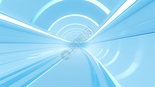 光束素材时光隧道浅蓝色PPT背景插画
