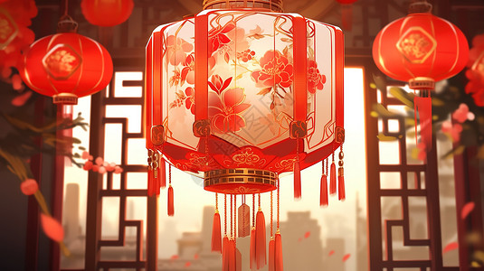 中国风传统灯笼背景图片