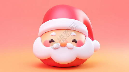 卡通圣诞老人3D图标背景图片