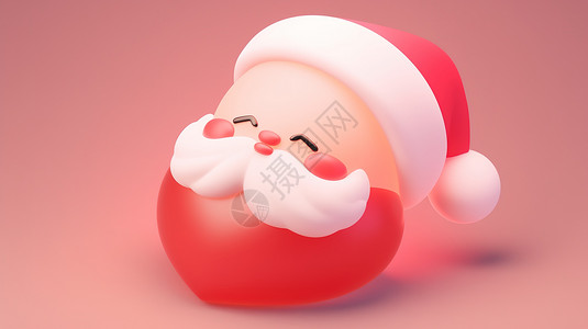 卡通可爱圣诞老人3D图标背景图片