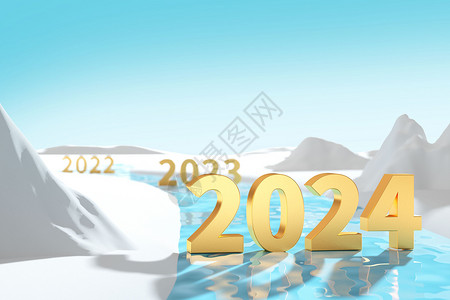 2024冬季雪地场景背景图片