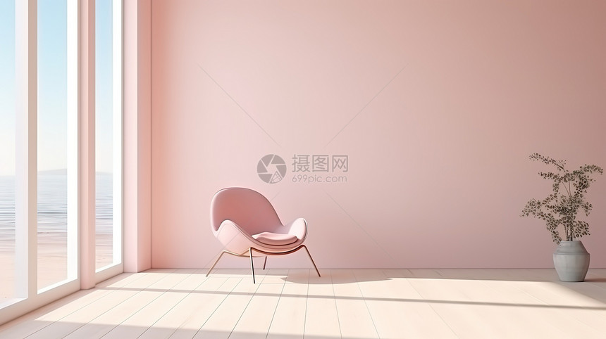 阳光浅粉色室内家居电商背景图片