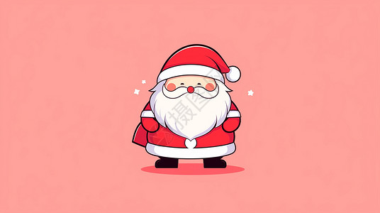穿着圣诞服装开心笑的可爱卡通圣诞老人背景图片