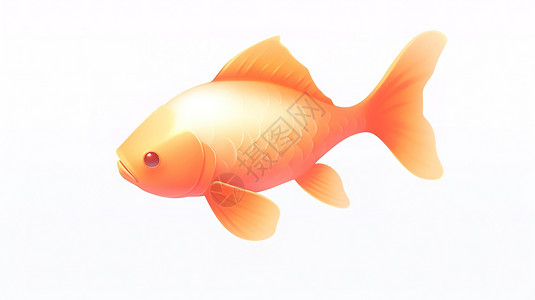 3D金鱼可爱的金鱼3D图标插画