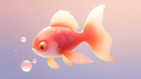 可爱的金鱼儿童插画背景图片
