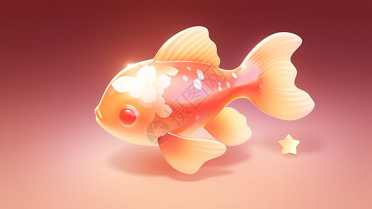 金鱼图标3D可爱鲤鱼插画插画