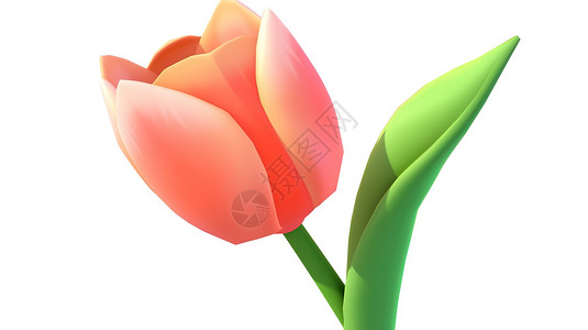 郁金香花朵3D图标背景图片