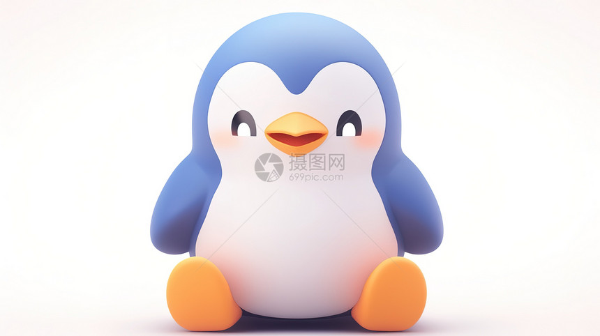 可爱的3D小企鹅图片