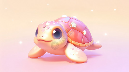 3D可爱小海龟图标背景图片