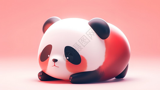 熊猫3D立体图标背景图片