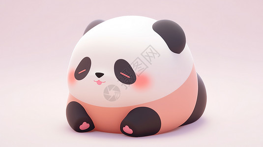 立体熊猫3D图标背景图片