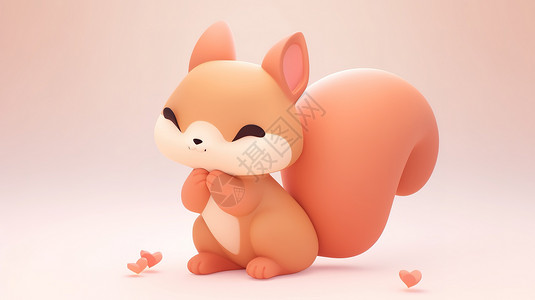 可爱立体小松鼠3D图标背景图片
