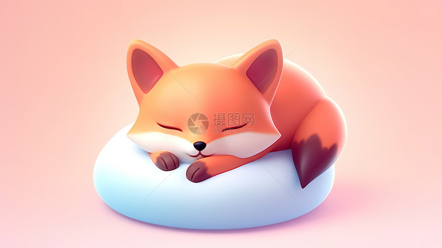 可爱3D小狐狸图片