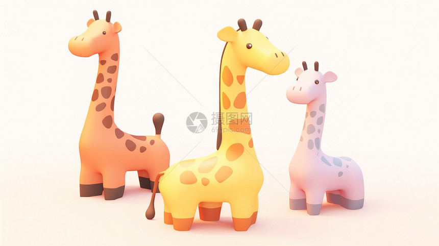 长颈鹿3D图标图片