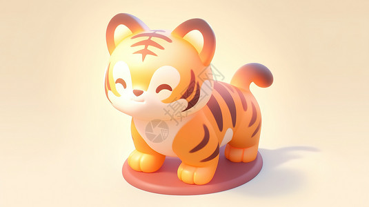 可爱3D老虎背景图片