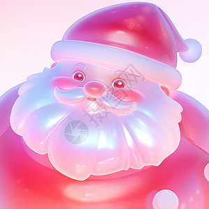 戴着红色圣诞帽白胡子开心笑卡通圣诞老人背景图片