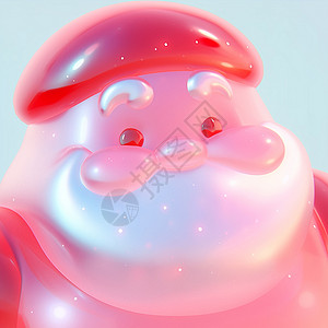 圣诞光立体发星星点点光的可爱卡通圣诞老人插画