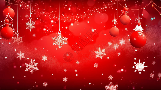 红色喜庆的卡通圣诞背景背景图片