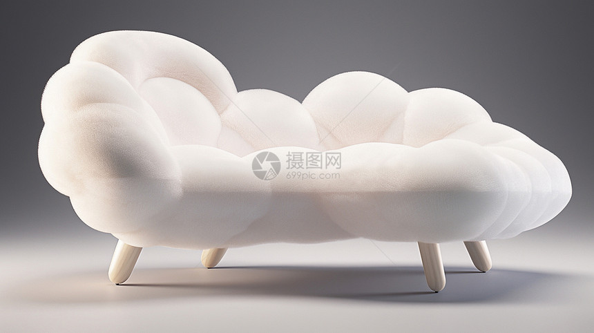 云朵造型可爱的立体卡通沙发图片