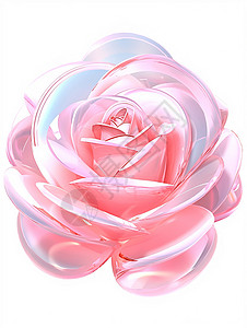 盛开的炫彩粉色卡通玫瑰花朵背景图片