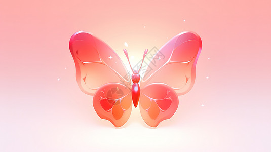 蝴蝶3D卡通立体图标背景图片