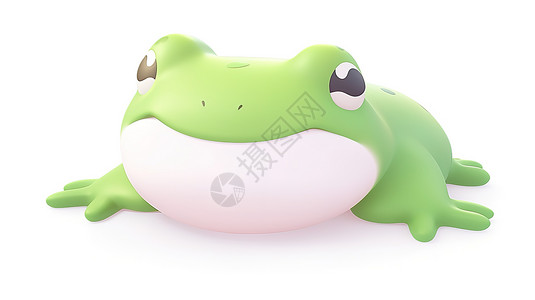 3D可爱青蛙图标背景图片