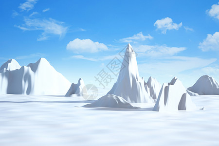 白色雪地冬季场景设计图片