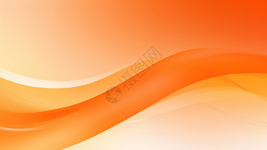 橙色底色简约大气线条抽象PPT背景插画