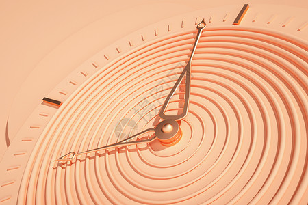 古董钟表3D立体2024潘通色创意时间概念立体背景设计图片
