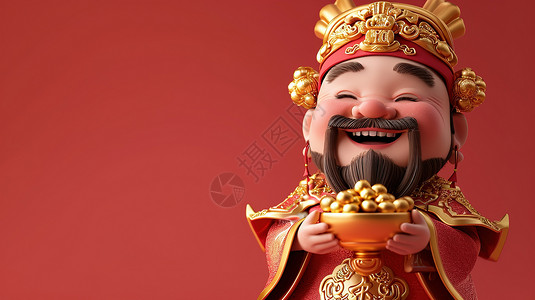 春节财富财神爷背景图片