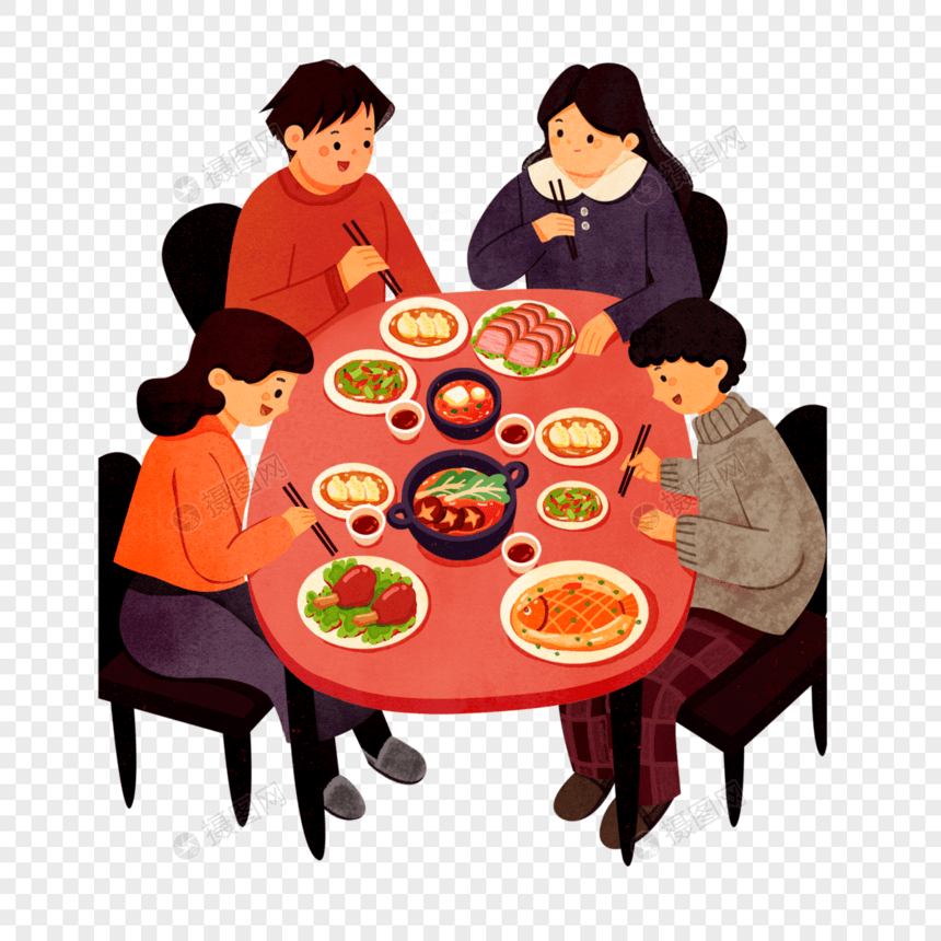 吃饭的家人图片