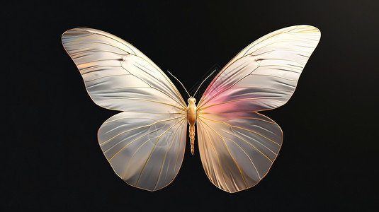 美丽的白蝴蝶标本高清图片