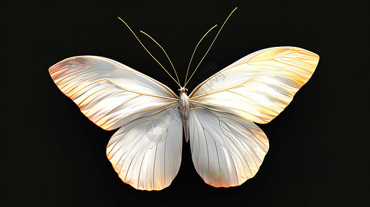 白蝴蝶美丽标本插画