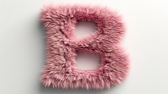 粉红色毛茸茸字母B背景图片