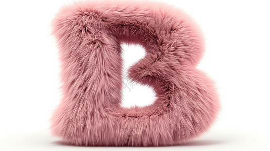 粉色毛茸茸字母B背景图片