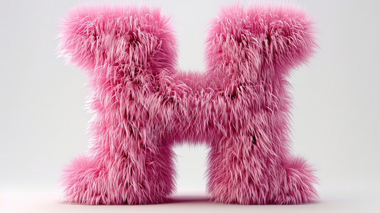 粉红色毛茸茸字母H背景图片
