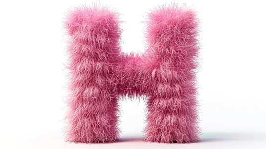 粉色毛茸茸字母H背景图片
