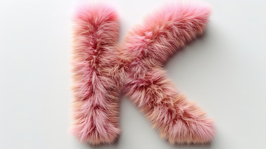 粉红色毛茸茸字母K背景图片