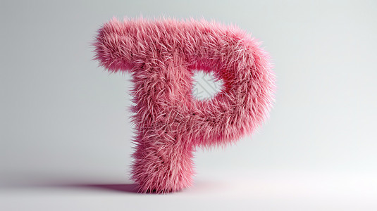 粉红色毛茸茸字母P背景图片