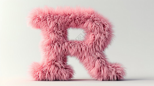 粉红色毛茸茸字母R背景图片