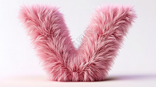 粉红色毛茸茸字母V背景图片