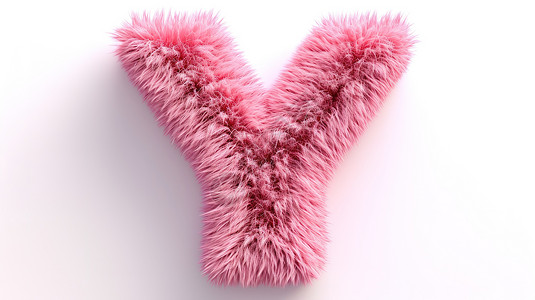 粉红色毛茸茸字母Y背景图片