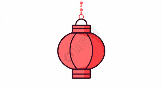 新年icon简约喜庆的红色卡通灯笼插画