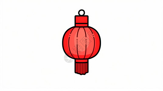 春节喜庆红色灯笼简约卡通图标背景图片