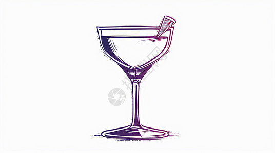 杯子装蔬果饮料装着饮料的手绘风卡通透明高脚杯插画