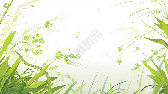 春天小清新漂亮的卡通绿植背景背景图片