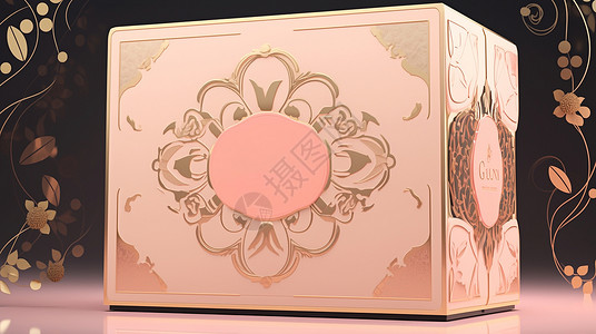 护肤品盒子粉色清新漂亮的护肤品卡通套装包装盒插画