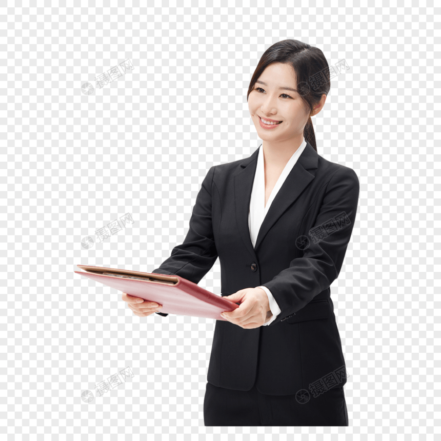 递文件夹的商务女性图片