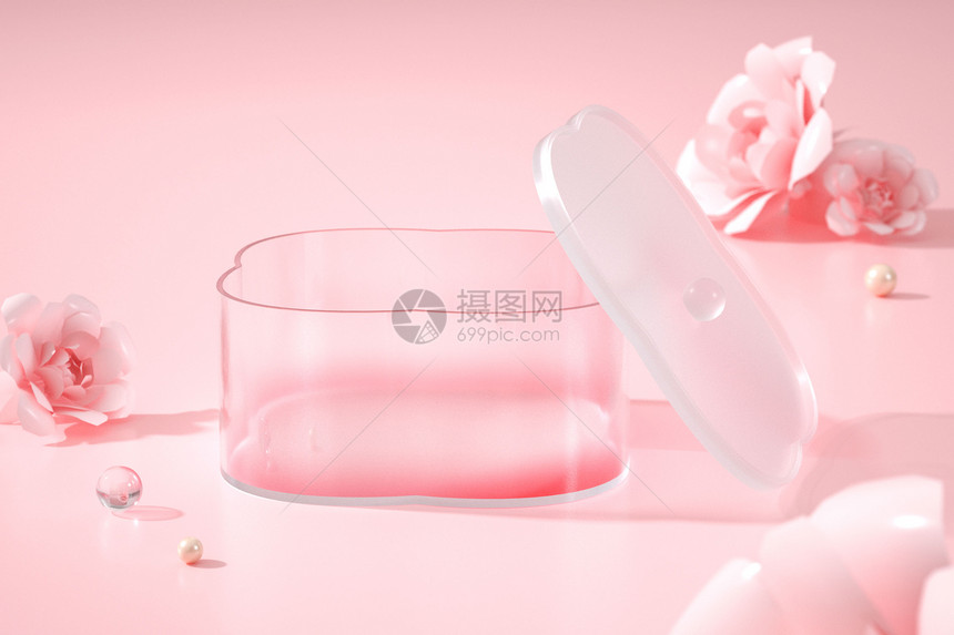 粉色玻璃容器背景图片