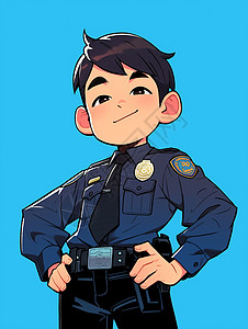 帅气的卡通男警察背景图片